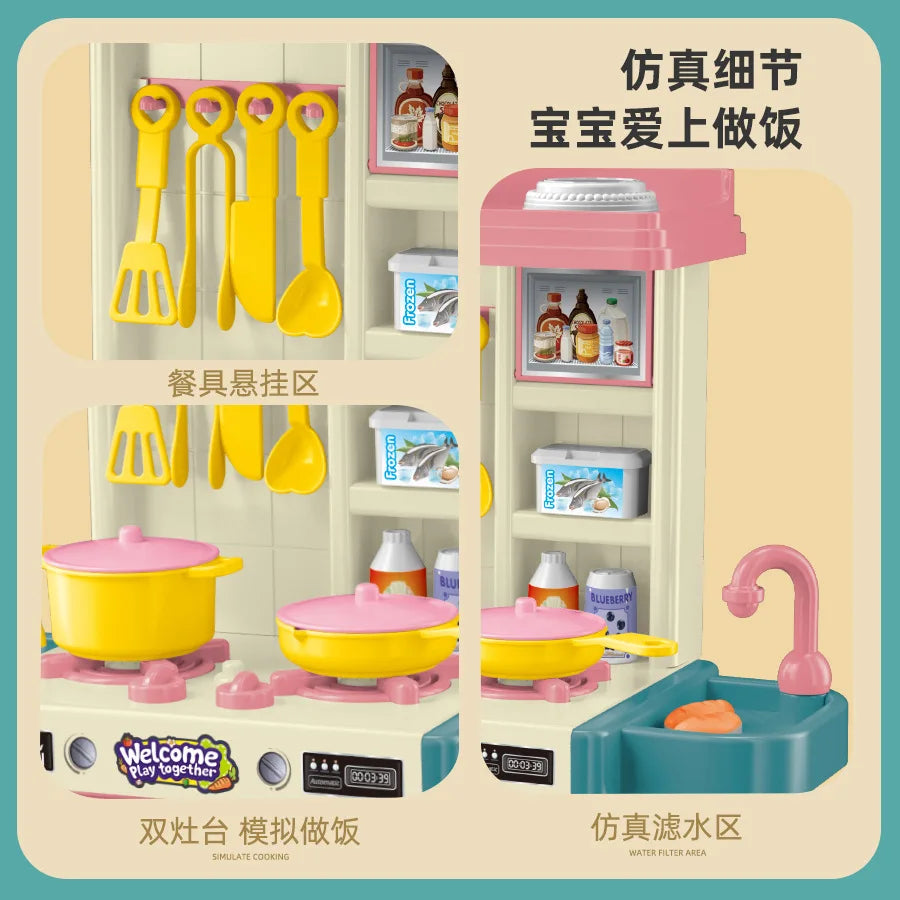 Kids Play House Kitchen Set 53PCS – Mini Cooking Toys