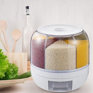Multi-Section Rotating Food Storage Dispenser Box