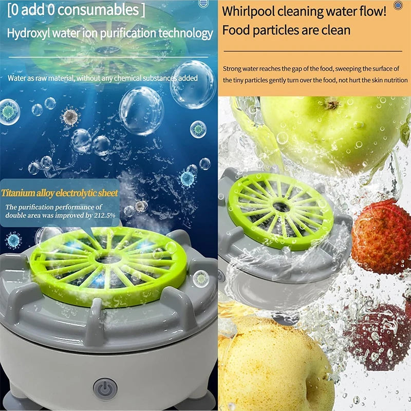 Portable Fruit & Veg Washer: Efficient USB Spinner