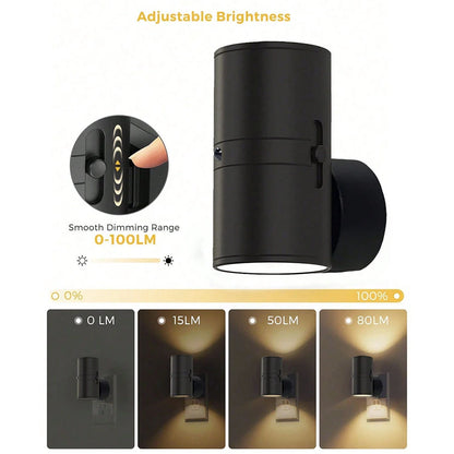 Cylindrical Night Lights: Dimmable LED Plug-In with Sensor
