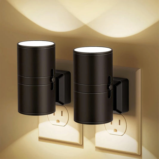 Cylindrical Night Lights: Dimmable LED Plug-In with Sensor
