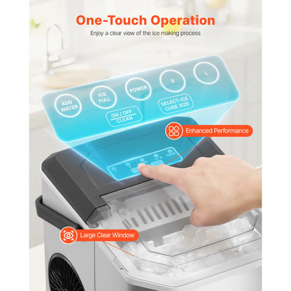 SucceBuy Portable Ice Maker: 9-Cube, 6-Min Fast Ice, 26 lb/24h, Self-Cleaning