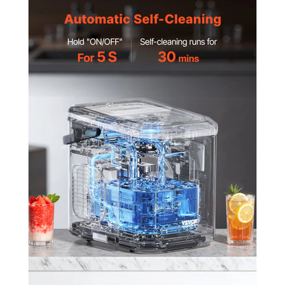 SucceBuy Portable Ice Maker: 9-Cube, 6-Min Fast Ice, 26 lb/24h, Self-Cleaning