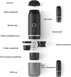 Portable Compact Espresso Coffee Maker