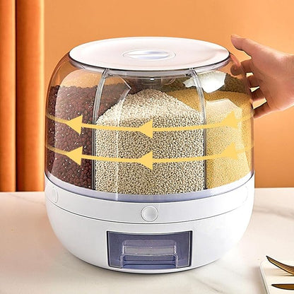 Multi-Section Rotating Food Storage Dispenser Box