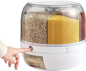 Multi-Section Rotating Food Storage Dispenser Box